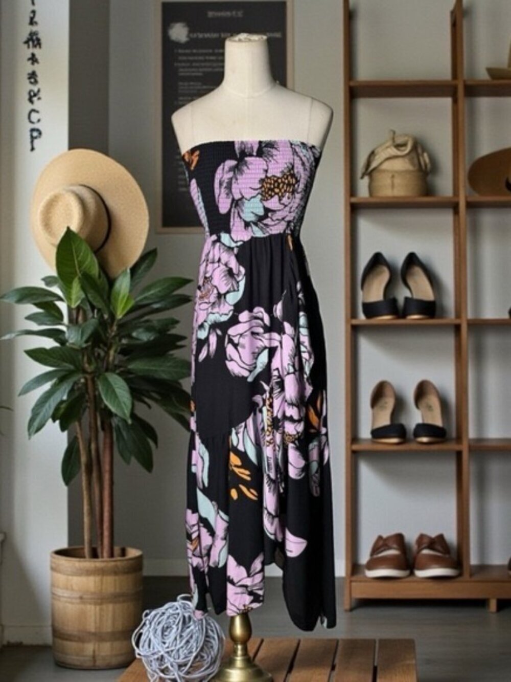 Maaji Strapless Floral Maxi Dress – Smocked Bodice Boho Resort Wear